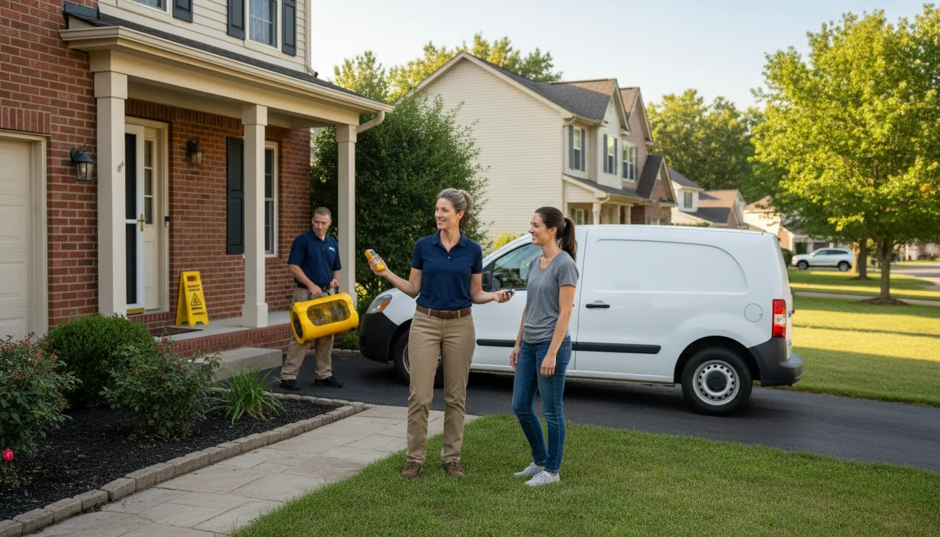Residential water damage restoration in Milford, IL